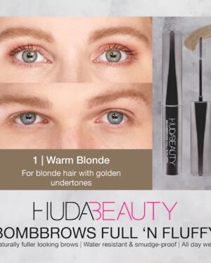 HUDA BEAUTY#BombBrows Full ‘n Fluffy Volumizing Fiber GelColor: Warm Blonde – for blonde hair with golden undertone