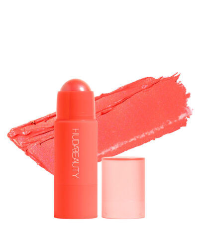 Huda Beauty Cheeky Tint Blush Stick Coral Cutie bright orange-pink